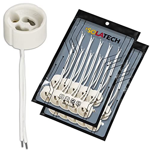 ISOLATECH 20pcs GU10 standard ceramica prese LED lampadine a risparmio energetico (max.250V/2A) lampadine casa da incasso soffitto cucina bagno illuminazione presa installare resistente al calore