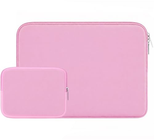 RAINYEAR 15,6 Pulgadas Funda Protectora para Portátil Compatible con 15,6 DELL HP ASUS Laptop Notebook Chromebook Tablet Ordenador Portátiles Caso con Bolsa de Accesorios,Rosa