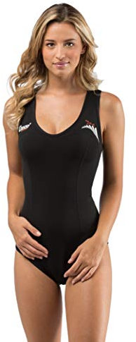 Cressi Damen DEA Swimming Wetsuit Neopren Badeanzug 1mm Neoprenanzug, Schwarz, XL/5
