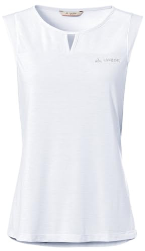 VAUDE Women's Skomer Hiking Top, pflegeleicht und schnelltrocknend, figurnah geschnittenes Top , weiß, 48
