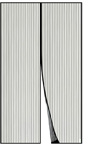Apalus Magnetiska Skärm Dörr, 120 x 250 CM AntiMygg Nät Flug Gardin, Magnetisk topp-till-tå Tät Knäppning Stängs Automatiskt, Håll Frisk Luft Inne & Insekter Ute (120x250CM, Svart)