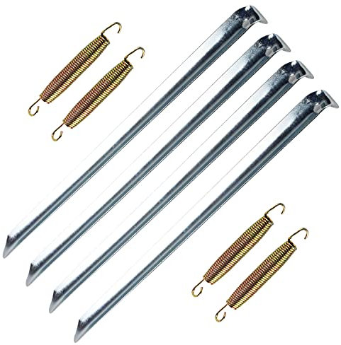 4X Sturmheringe und 4X Zugfedern - Camping Vorzelt Zelt Sicherung Sturmsicherung