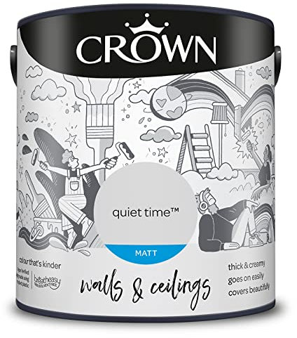 CROWN 2.5L Breatheasy MATT Emulsion Paint for Walls & Ceilings - QUIET TIME
