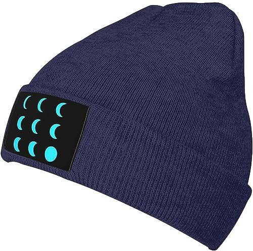 501 Men Women Skull Cap Moon Slouch Beanie Breathable Sleep Cap Fashion Knitted Beanies Cap for Sports Running Under Helmet