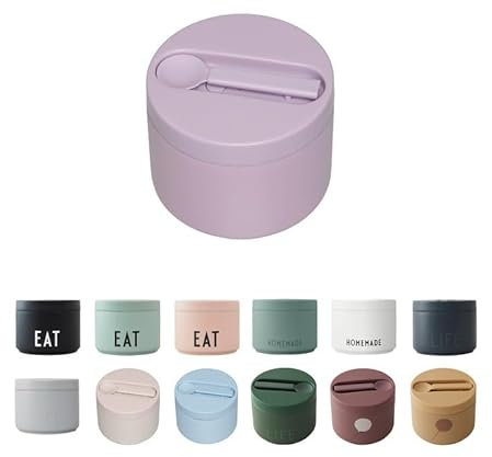 Design Letters Thermobehälter für Essen | Lunchbox Erwachsene | Thermobox für Essen | Doppelwandig Isoliert Lunchbox | Thermobehälter Essen BPA Frei | Thermoschüssel für To Go, Warmes Essen | 330 Ml