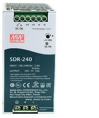Fuente de alimentación conmutada Mean Well SDR 240W 5A Carril DIN SDR-240-48