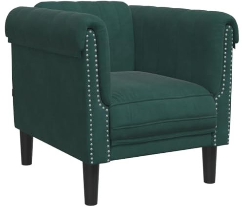 vidaXL Sessel, Polstersessel mit Stützbeinen, Relaxsessel Sofa für Wohnzimmer, Loungesessel Fernsehsessel Polstersofa, Modern, Dunkelgrün Samt