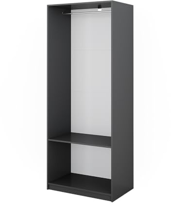 Vicco Armoire à vêtements Elmo, Anthracite, 80x200cm, pour Un Rangement Flexible de différents Types de vêtements