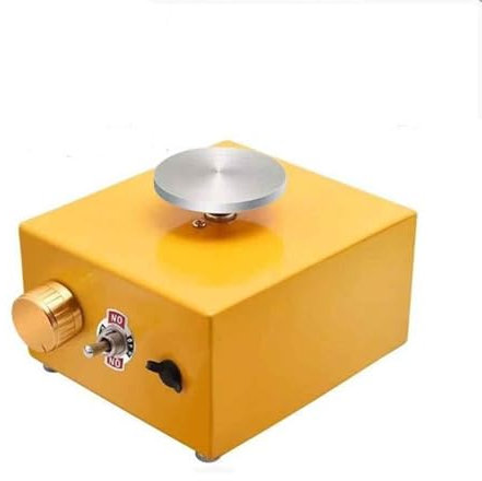 NISMIA Jaune,A, Mini Tour de potier Roue de poterie, Tour poterie Vitesse réglable, Machine Roue de poterie électrique, Tour de poterie pour Enfants et Adultes