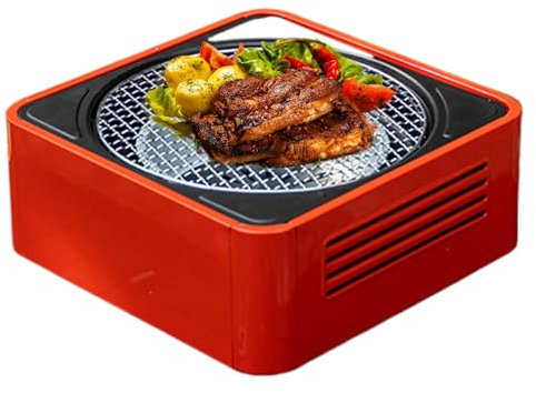 Rökfri kolgrill, BBQ-kolgrill – bärbar kolugn för utomhuscamping, hushåll BBQ-kolugn, camping köttgrill för camping, trädgård, inomhus
