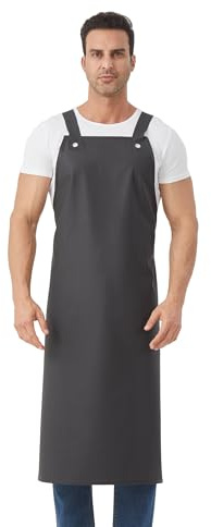 Nanxson unisex herr förkläde vattentätt ventilerande förkläde slaktarförkläde arbetsförkläde CFS0005, svart, One size
