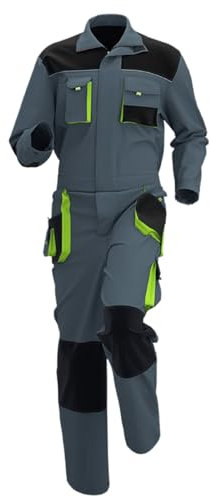 arbeitshosen männer latzhose grün, Arbeitsoverall Herren Overall Arbeitshosen Männer Lang Atmungsaktiv Arbeitskleidung Relaxed Fit Arbeitsoveralls Leicht Stretch Arbeitshose mit Kniepolstertaschen