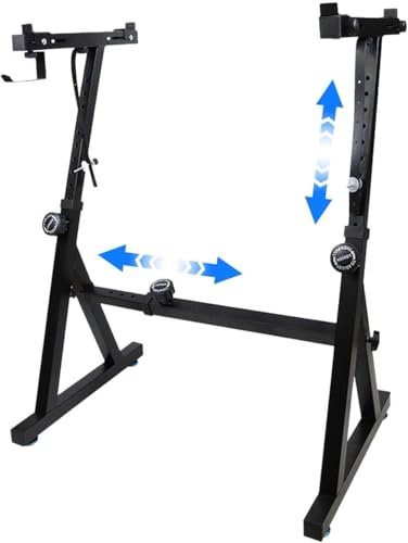 Thaookte Keyboard Ständer, Keyboardständer Z Form, Schwerlast Klavierständer, Tastatur Halterung Für 54-88 Tasten, Tragfähigkeit 250Lbs, Höhenverstellbar Von 62-92 Cm, Montage Einfach