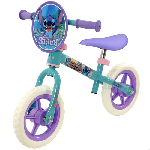 ColorBaby Stitch Bicicleta sin Pedales, 70x41x50 cm, Máx. 20 kg, Bici de Equilibrio, 2 Ruedas de Goma antipinchazos, Manillar y sillín Regulables, Altura Ajustable, Licencia Oficial, +2 años (77771)