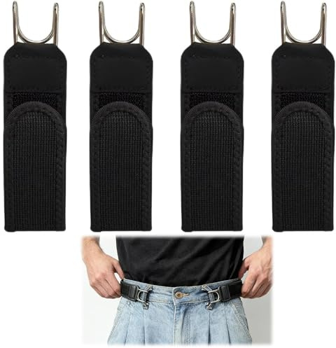 Touosy 4 Pezzi Cintura Senza Fibbia per Uomo Donna, Cintura Elastica Tattica con Gancio in Metallo, Invisible Waist Belts Per Passeggiata Ufficio Pendolarismo Quotidiano Informale Fitness Viaggio