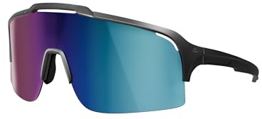 DANISH ENDURANCE Occhiali da Ciclismo Protezione UV 100%, per Bici, MTB, Corsa, TR90 Leggeri per Sport Uomo Donna Nero/Verde a Specchio Taglia unica