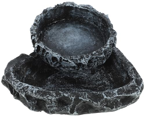 YARNOW Lot de 2 Gamelles pour Reptiles Bol d'eau et Mangeoire pour Tortues, Serpents et Lézards, en Plastique Solide, Petit Format, Accessoires Indispensables pour Terrarium et Habitat