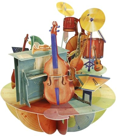 SANTORO Pirouette, Biglietto D'Auguri Pop Up 3D - Musica - Per Lei, Lui, Compleanno, Laurea, Grazie | Regalo Per Amanti Della Musica, Musicisti, Insegnanti