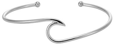 Silverly Bracciale Sottile in Argento Massiccio con Onda Oceanica | Bracciale in Argento Sterling Ispirato alla Spiaggia per Donna | Braccialetto Ondulato in Argento con Coppia di Torsione