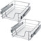 tectake® Teleskopschublade, ausziehbare Schublade, Teleskopregal nachrüsten, Schublade Unterschrank Küche, Regal Küche, Schubladen Organizer Büro, Badezimmerunterschrank - passend für 40cm, 2X