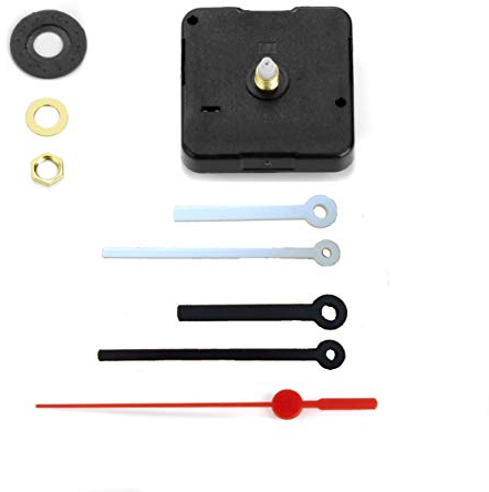 Clock-it Meccanismo Orologio Silenzioso. Altezza Perno 13mm/Filettatura 7mm. 2 Set lancette plastica.Kit Fai da Te. Azienda Specializzata Italiana