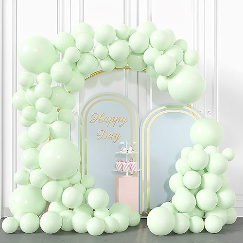 BIQIQI Guirnalda de Globos Grandes Verde Mint 113 Piezas - Arco de Globos Verde Agua, Látex para Bodas, Cumpleaños, Baby Shower - Decoración de Fiestas CSQQ