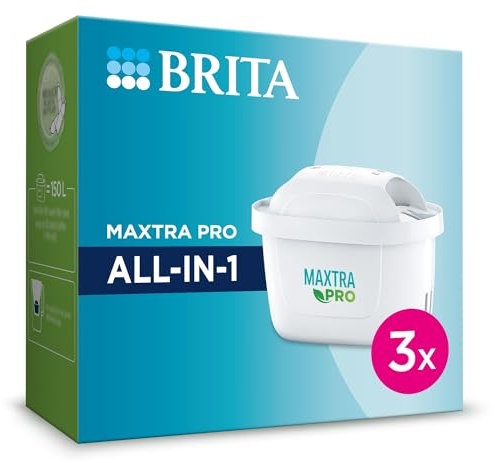 BRITA MAXTRA PRO Pure Performance Water Filter Cartridge - 3 Pack - Original BRITA Refill reducing impurities, Chlorine, PFAS, pesticides and limescale for tap Water with Better Taste