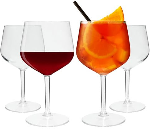 WUITOKI Weingläser aus Plastik, Gin Tonic Gläser, 4 Stk, 75cl, Ballongläser, Cocktail-Gläser, spülmaschinenfest, unzerbrechlich, BPA-frei, für Cocktails & Spritz