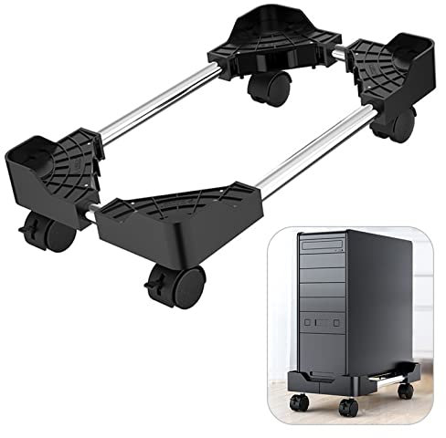 GLigeT PC Stand Mobile CPU Stand PC Cart Desktop PC Tower Cooling Base with 4 Caster Wheels, Adjustable CPU Holder Stand for Most Desktop Towers PC Tower Stand