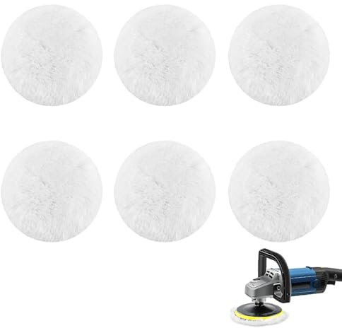 6 Pezzi Kit Tampone in Lana per Lucidare, 125 mm Kit Tampone per Lucidatura, Autotampone Lucidatura Tampone, per Auto Bellezza Pulizia Lucidare, Levigare, Cera