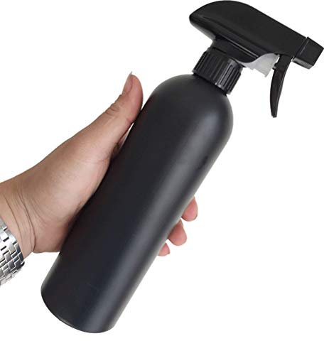 JTLB 500ml HDPE Spray Bottle with Easy Grip, Lightweight and Plant Watering Can, Alcohol Spray Bottle for Cleaning, Gardening (Black)