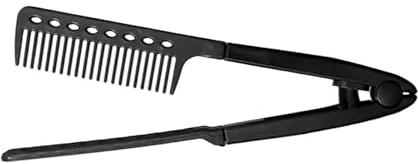 Nixiara Peine de alisado para mujer, peine en forma de V para cabello largo y grueso, equipo antiencrespamiento con mango ergonómico para principiantes y profesionales diarios