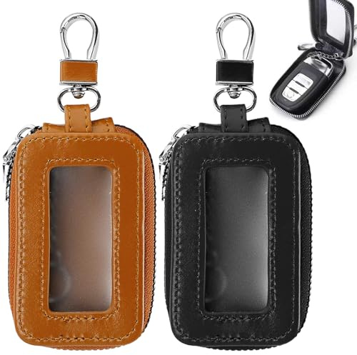 BAUCH 2PCS Llavero de Coche en Piel PU,Funda Protectora Universal para Llaves de Coche y Moto,Elegante y DuraderoFunda para Llave de Coche