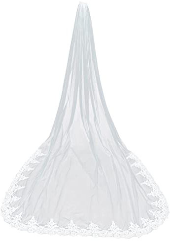 Hochzeit Langer Brautschleier mit Kamm (White,)