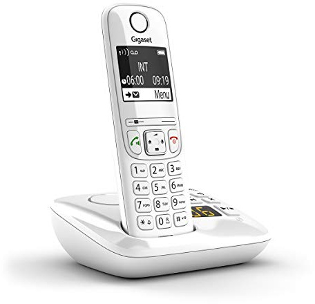 Gigaset AS690A - Trådlös fast telefon med telefonsvarare, stor bakgrundsbelyst skärm för ultraläsbar display, samtalsblockeringsfunktion - vit [fransk version]
