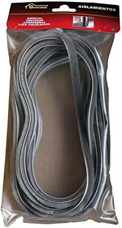 Burlete de cepillo carril para ventanas y puertas correderas de 6 metros y 7x5mm color GRIS de larga duración y ahorro energético con buen deslizamiento y valido para desajustes de 2 a 4mm.