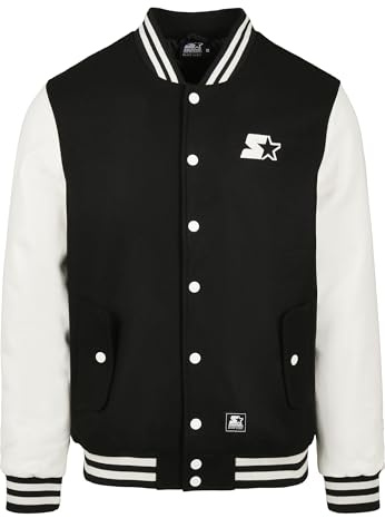 Starter Black Label Giacca College da uomo, nero/bianco, M, Nero e bianco, M