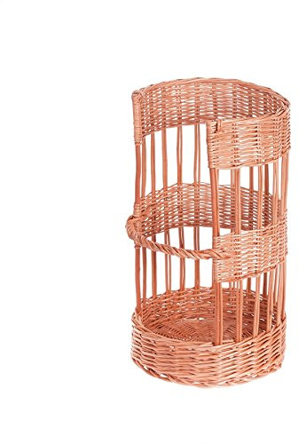 e-wicker24 Alles aus Weide Chariot,huche à pain en osier. Présentoir pour baguettes ou pain long,corbeille baguette en osier (Ø:40 H80)