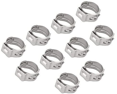 METALLIXITY 50 st rörklämmor med ett öra (10,3 mm – 12,8 mm/0,41 tum – 0,5 tum) 304 rostfritt stål rörklämmor – för hus trädgård rör rörfäste