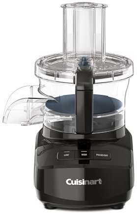 Cuisinart 9-Cup Continuous Feed Food Processor with Fine and Medium Reversible Shredding and Slicing Disc, Universal Blade, Continuous-Feed Attachment, and In-Bowl Storage (Black)