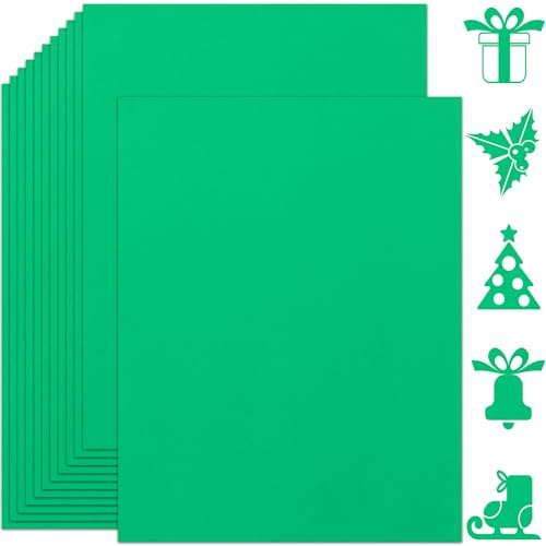 Twavang 25 Sheets Christmas Green Cardstock Paper 8.5'' x 11''