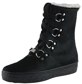 AMMANN Damen Schnürstiefel Aosta schwarz Kuhfell Lammfellfutter New Curlingsohle Größe 39