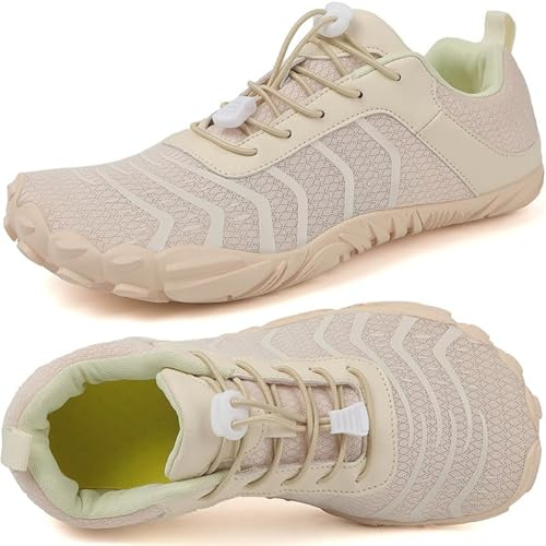 Zapatillas Minimalistas Barefoot Hombre Mujer Zapatos Descalzos Zero Drop Zapatillas de Trail Running Ligeras Cómodas Zapatos de Agua Gym Playa Deportes Senderismo Transpirable Yoga(Beige 40EU)