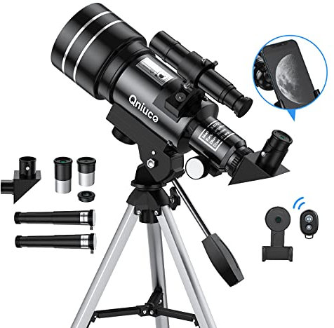 Teleskop Kinder Teleskope Astronomie, 70mm Blende, 300mm AZ-Halterung,Teleskope für Erwachsene, Teleskop für Kinder Anfänger mit Stativ, Rucksack