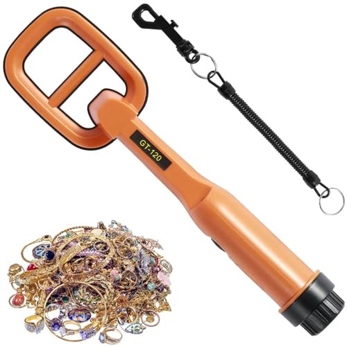 MENIBBLER Underwater Metal Detector, IP68 Fully Waterproof 4.2inch Coil Metal Detector with LED and Alarm Handheld GT-120 Metal Finder Detector Tool for Ferrous and Non-Ferrous Metal 9.84FT