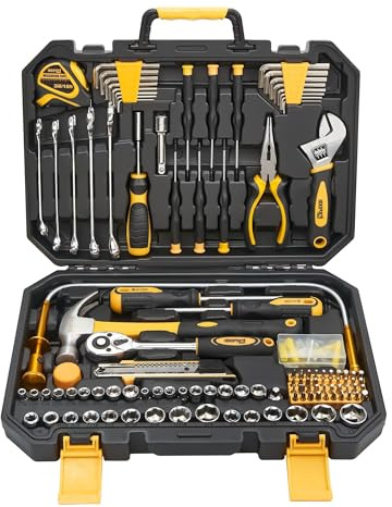 KOOPOOL 159 Piece Tool Set, Tool Box Kit for Mechanic and Car, General Household Home Tool Kit, Basic Tool Kit for Home Auto Repair, with Storage Case