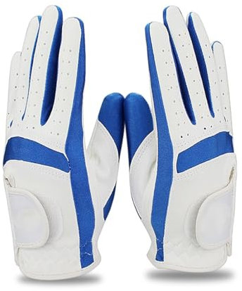 WANGBINGXING Golfhandschuhe Golf Handschuhe for Kinder Stoff Tuch Junge Mädchen Blau Rosa Hände Praxis Golfhandschuhe Damen(Blue,M Size 15)
