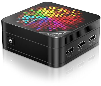 TUREWELL HSI N95 Mini PC, Mini PC Desktop con Alder Lake-N95 (Fino a 3,4 GHz) 8G DDR5 RAM 256GB SSD, WIFI5, 3 HD 2.1/BT 5.0/1000M Standard RJ-45, visualizzazione su 3 schermi