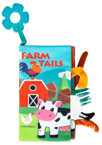 Babybuch stoffbuch, Babybuch Bauernhof Sensorisches Stoffbuch, Interaktive Fühlbuch knisterbuch, Baby Spielzeug, Baby bücher, Lernspielzeuge, Geschenk für 0 3 6 Monate Junge mädchen