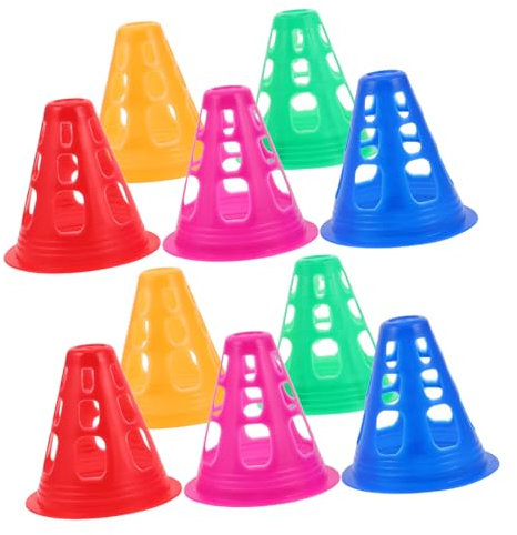 OSOLADY 50pièces Cônes De Patinage Souple Cônes Colorés pour Entraînement Roller Marqueurs De Trafic Légers Et Empilables pour Écoles Et Parcs